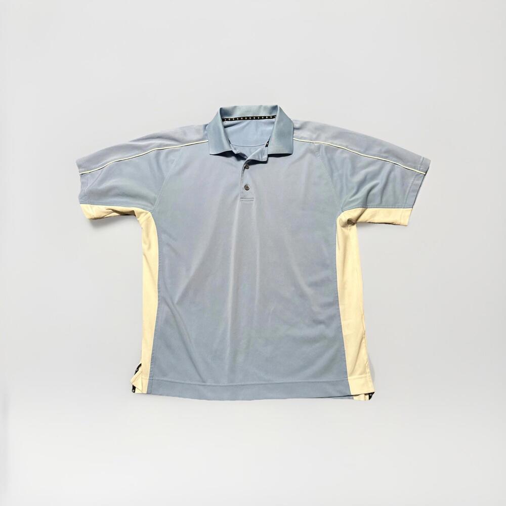 Footjoy Golf Polo Shirt Men's Size XL Blue White Athletic Stretch